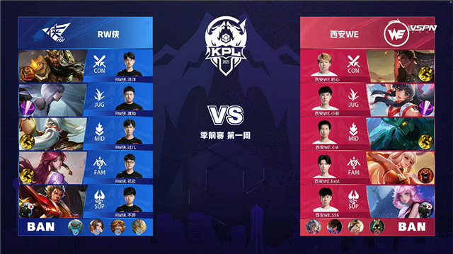 03月12日 2021年KPL春季赛 季前赛 WE vs RW侠 全场录像