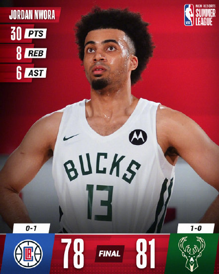 08月10日 NBA夏季联赛 快船vs雄鹿 全场录像