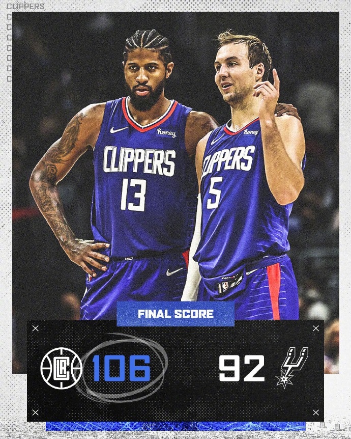 11月17日 NBA常规赛 马刺vs快船 全场录像