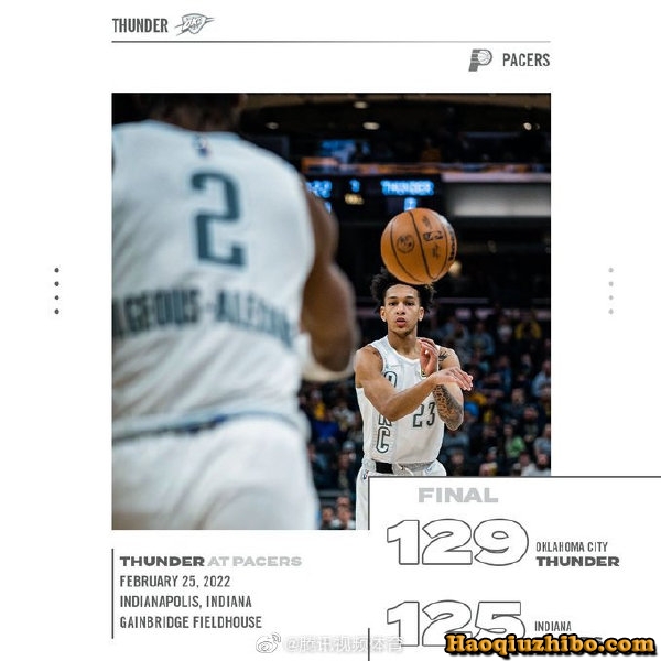 02月26日 NBA常规赛 雷霆vs步行者 全场录像