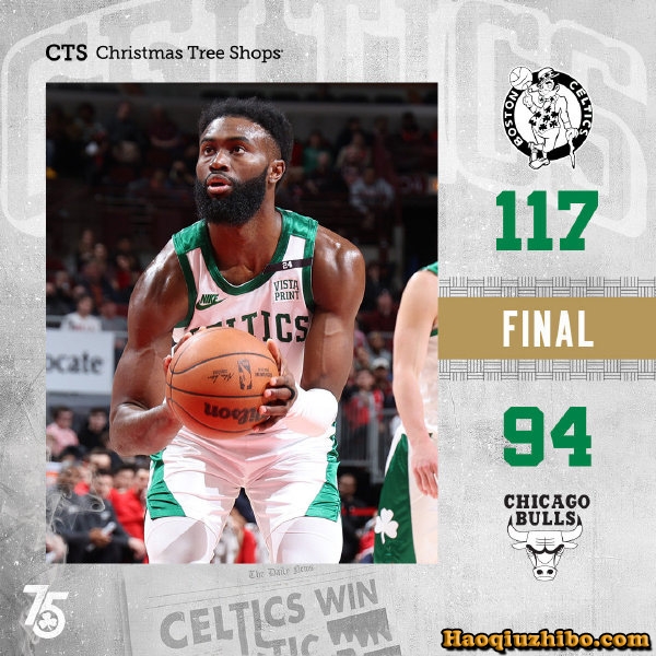 NBA简报:绿军117-94击退公牛 杰伦-布朗25+7 塔图姆16+10+8 德罗赞16+5