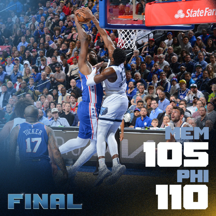 02月24日 NBA常规赛 灰熊vs76人 全场录像