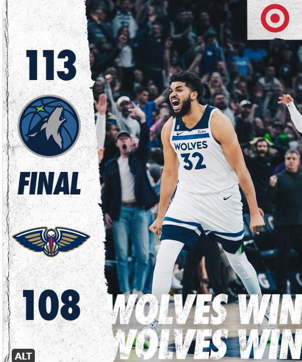 04月10日 NBA常规赛 鹈鹕vs森林狼 全场录像